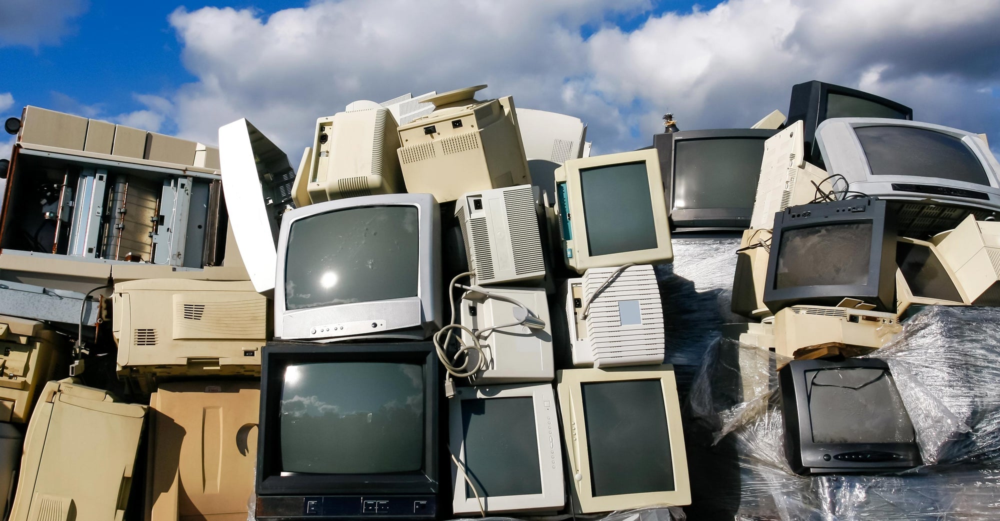 Pile of e-waste