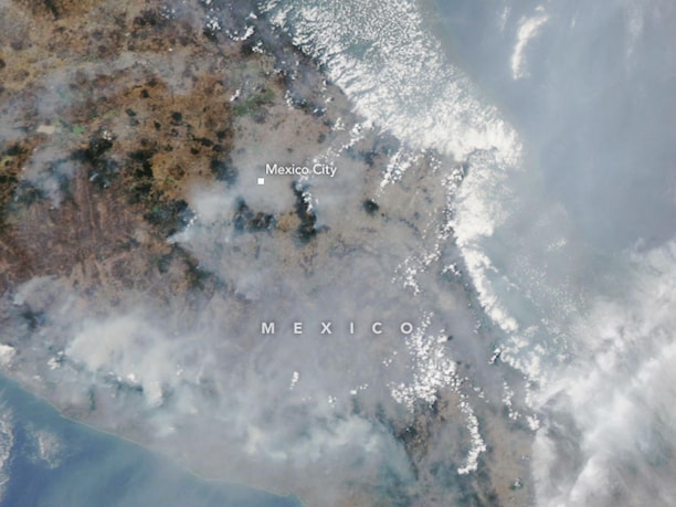 Satellite image of Mexico fires