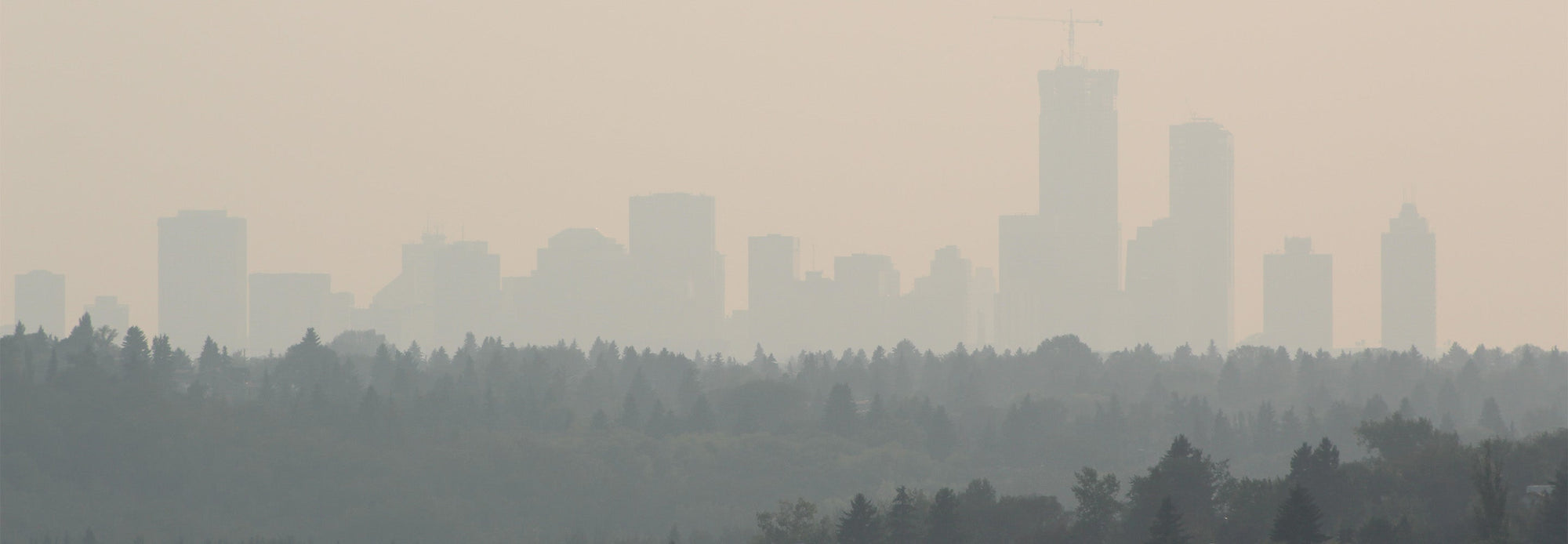 Wildfire smoke over Edmonton