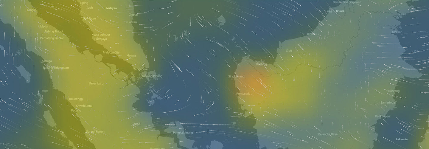 Air quality map of Kuching in Singapore.