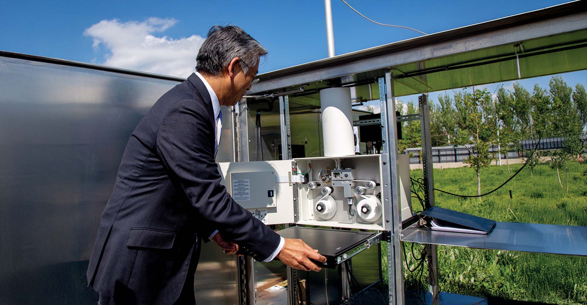 US embassy representative monitoring air quality
