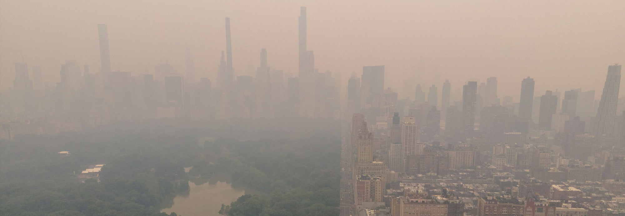 Poor air quality over New York City.