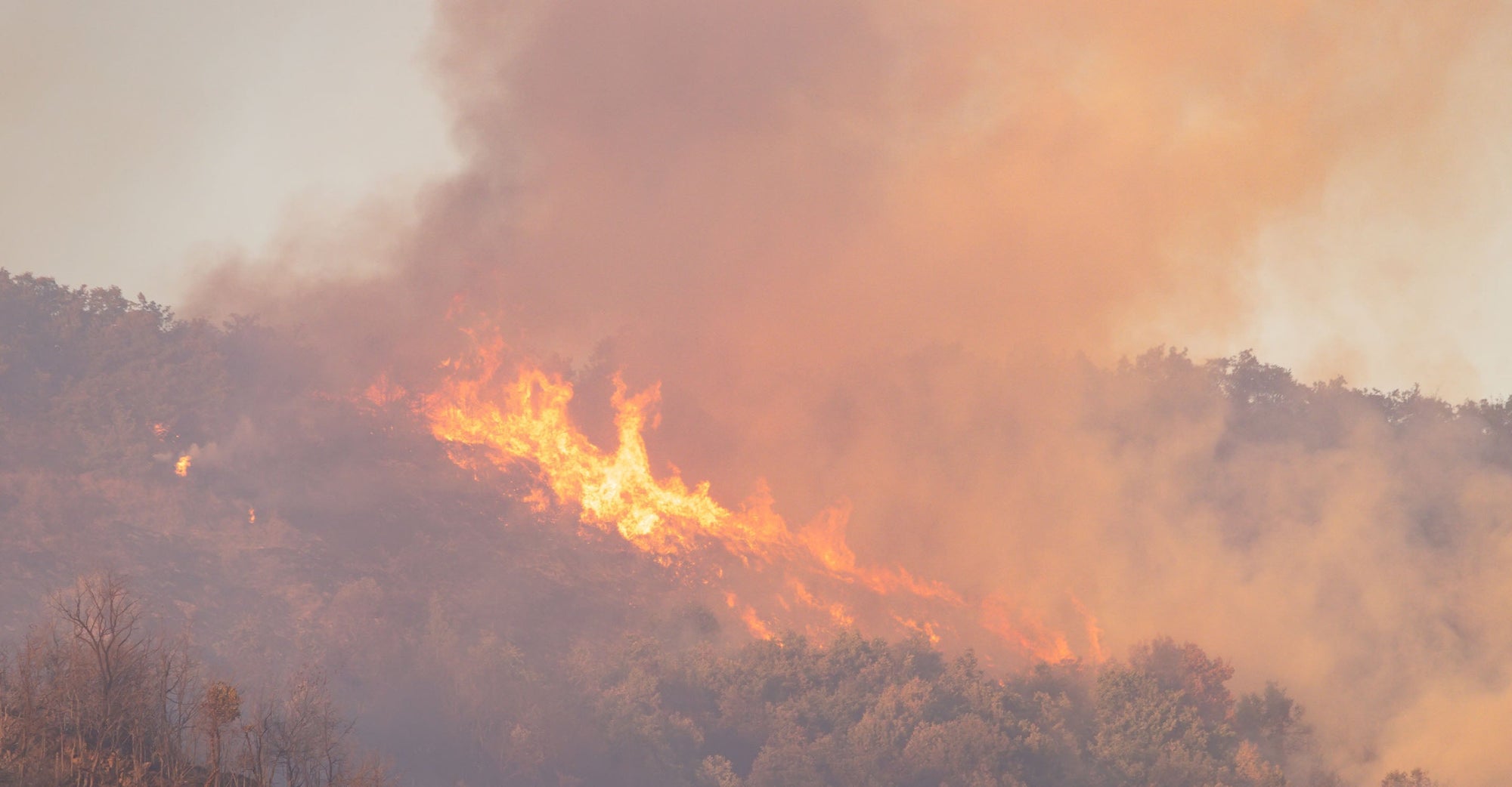 Fire on a mountainside