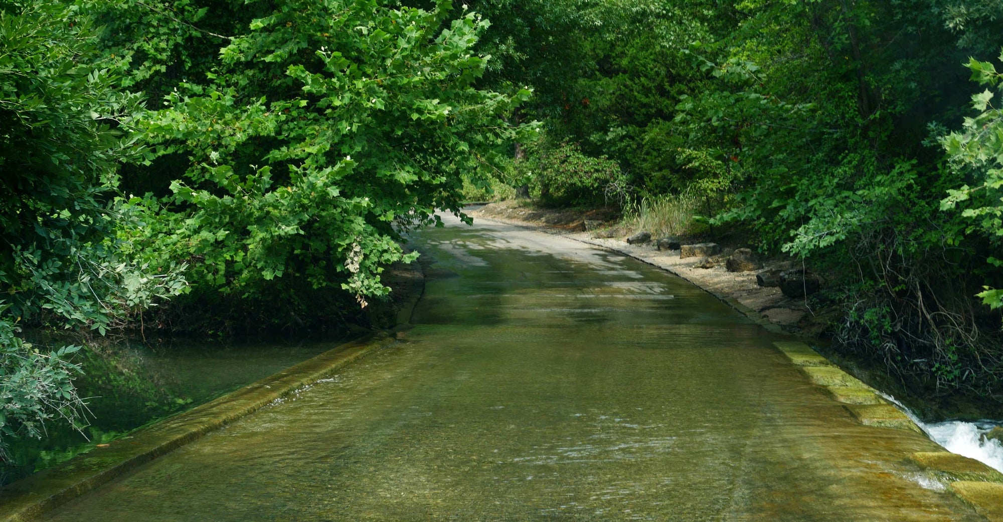Swollen river following flooding